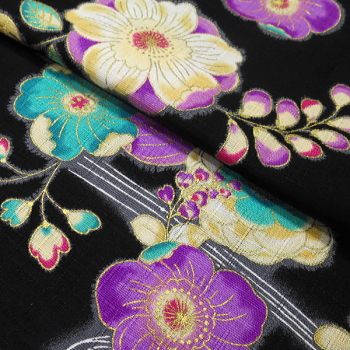 義若オリジナルの鯉口シャツ　激安セール商品　辻が花（黒）
